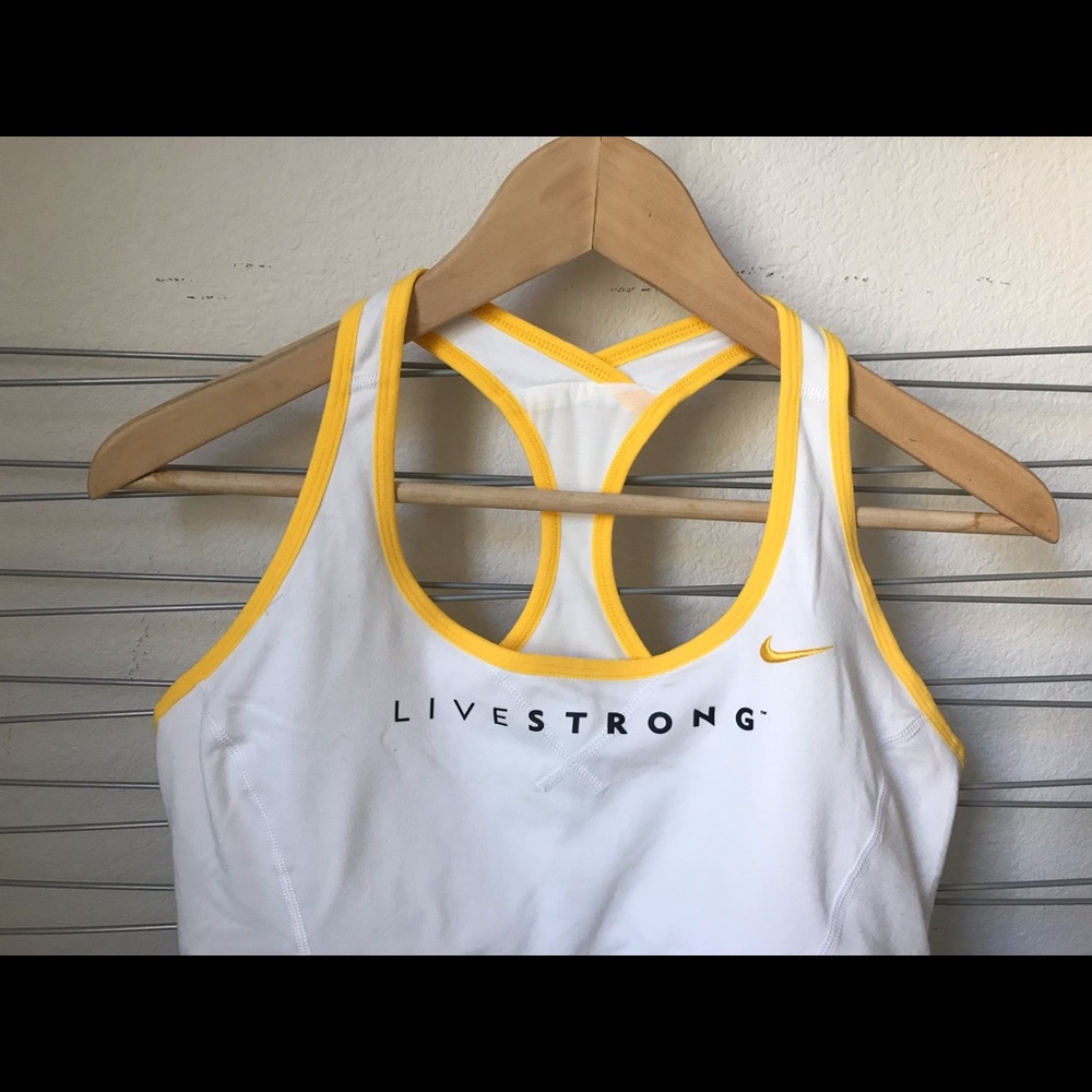 White & yellow Nike Livestrong Dri-Fit Shirt